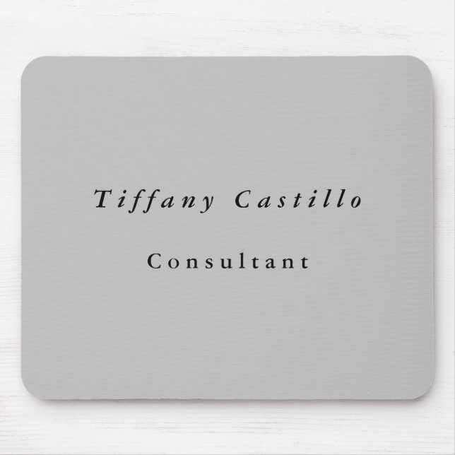 Alfombrilla De Ratón Sencillo Gris Moderno Minimalista Elegante (Frente)