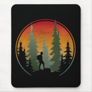 Alfombrilla De Ratón Senderismo al Atardecer Naturaleza Bosque