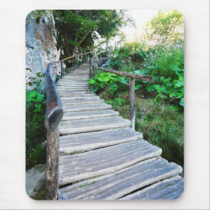 Alfombrilla De Ratón sendero de madera de plitvice, croatia