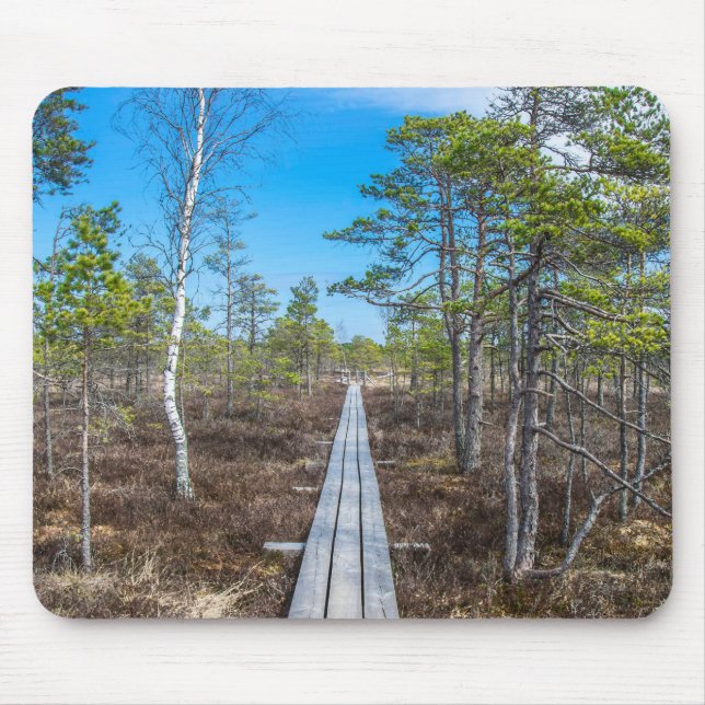 Alfombrilla De Ratón Sendero de madera sobre pantano (Frente)