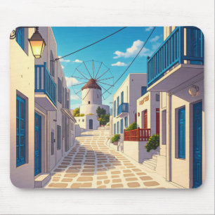 Alfombrilla De Ratón Sendero de Mykonos Grecia Cícladas Viajes