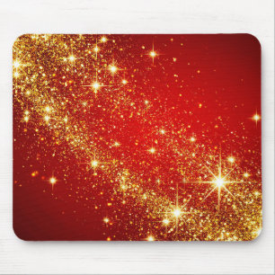 Alfombrilla De Ratón Sendero Dorado Brillante sobre Fondo Rojo Vibrante