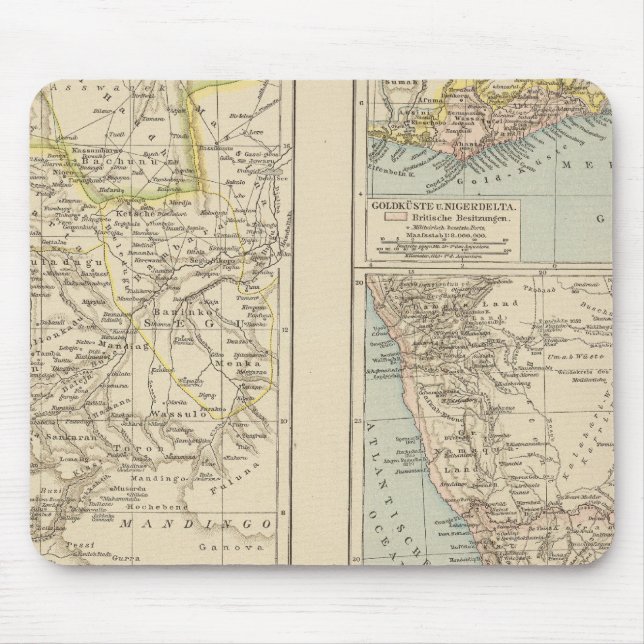 Alfombrilla De Ratón Senegtambién, Goldkuste, Mapa del Atlas de Kapland (Frente)