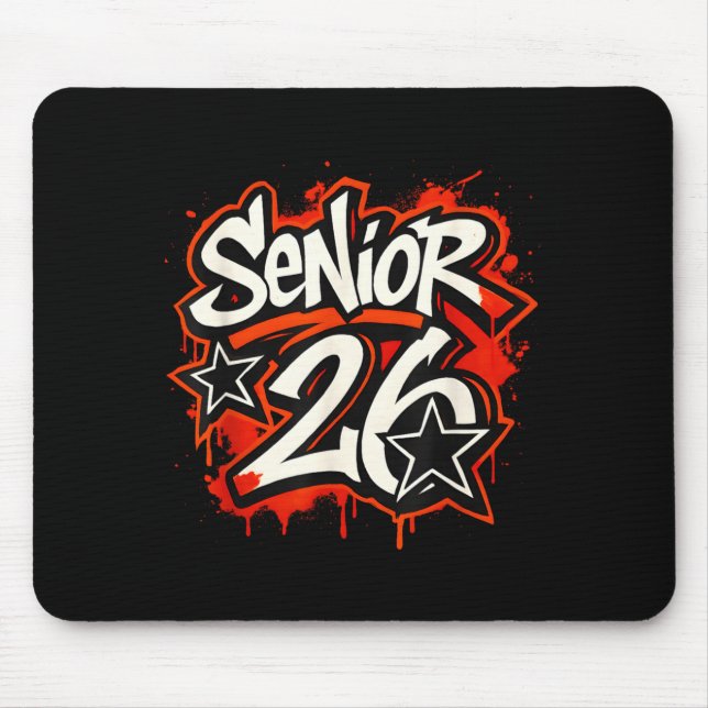 Alfombrilla De Ratón Senior 2026 Graffiti Drip Style Graduation Graphic (Frente)