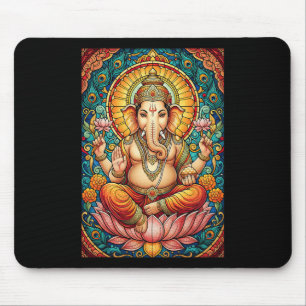 Alfombrilla De Ratón Señor Ganesha Vidrio Manchado Dios Hindú Hinduismo