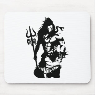 Alfombrilla De Ratón Señor Shiva Art Angry Trishul