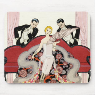 Alfombrilla De Ratón Señora elegante en cojín de ratón del art déco