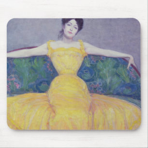 Alfombrilla De Ratón Señora en un vestido amarillo, 1899