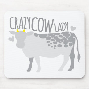 Alfombrilla De Ratón Señora loca de la vaca