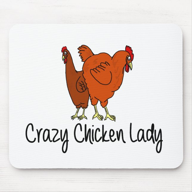 Alfombrilla De Ratón Señora loca del pollo (Frente)