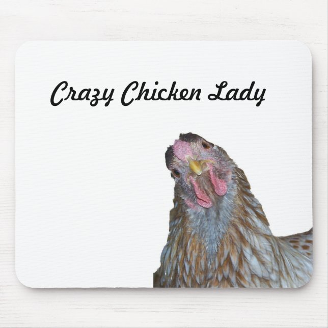 Alfombrilla De Ratón Señora loca del pollo (Frente)