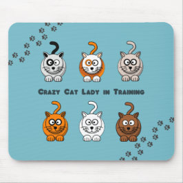 Alfombrilla De Ratón Señora loca In Training Mousepad del gato