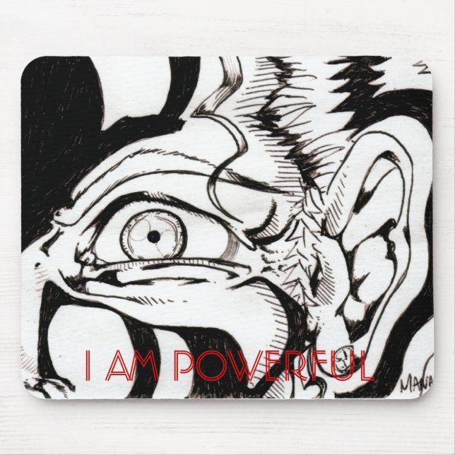 Alfombrilla De Ratón señora mayor del animado, SOY POTENTE (Frente)