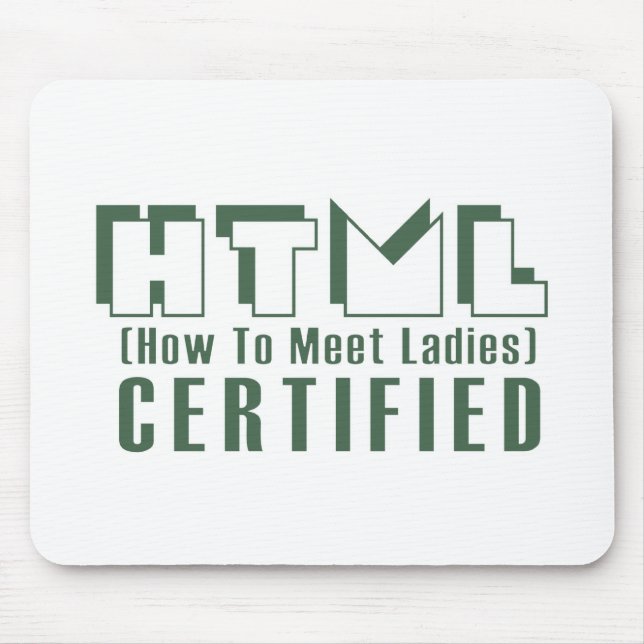 Alfombrilla De Ratón Señoras certificadas HTML (Frente)