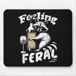 Alfombrilla De Ratón Sensación De Feral Opossum Raccoon Y Chica Feral V