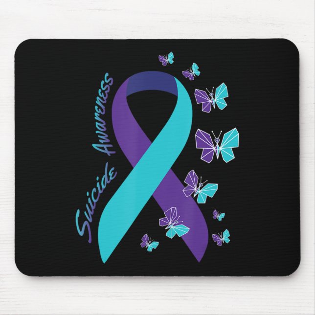 Alfombrilla De Ratón Sensibilización sobre el suicidio de la mariposa d (Frente)