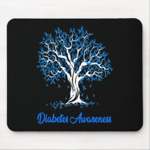 Alfombrilla De Ratón Sensibilización sobre la diabetes de la cinta azul