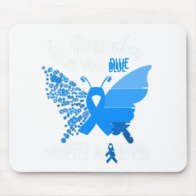 Alfombrilla De Ratón Sensibilización sobre la diabetes En Noviembre Usa (Frente)