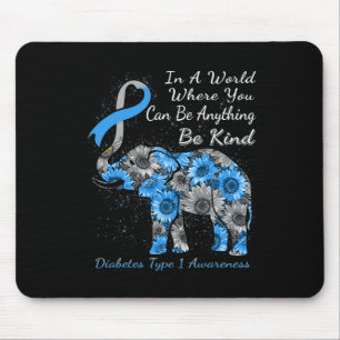 Alfombrilla De Ratón Sensibilización sobre la diabetes tipo 1 Elefante 