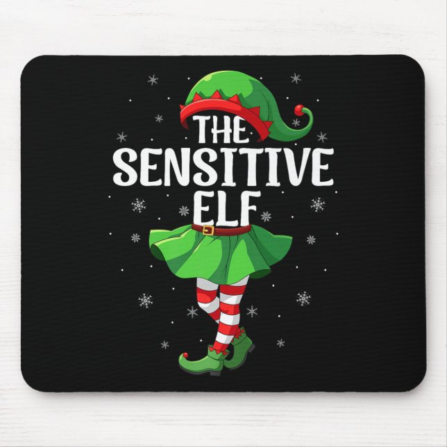Alfombrilla De Ratón Sensitive Elf Christmas Girls Women Elf Squad Xmas (Frente)
