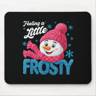 Alfombrilla De Ratón Sentirse Un Poco Helado Cute Retro Muñeco de Nieve