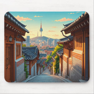 Alfombrilla De Ratón Seoul Bukchon South Korea Sunset