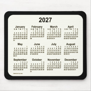 Alfombrilla De Ratón Sepia 2027 sobre el calendario negro, por Janz Two