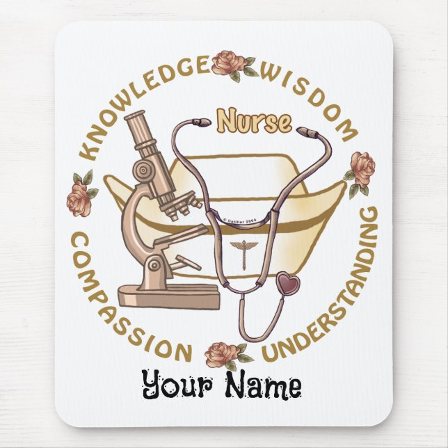 Alfombrilla De Ratón Sepia fresca enfermera (Frente)