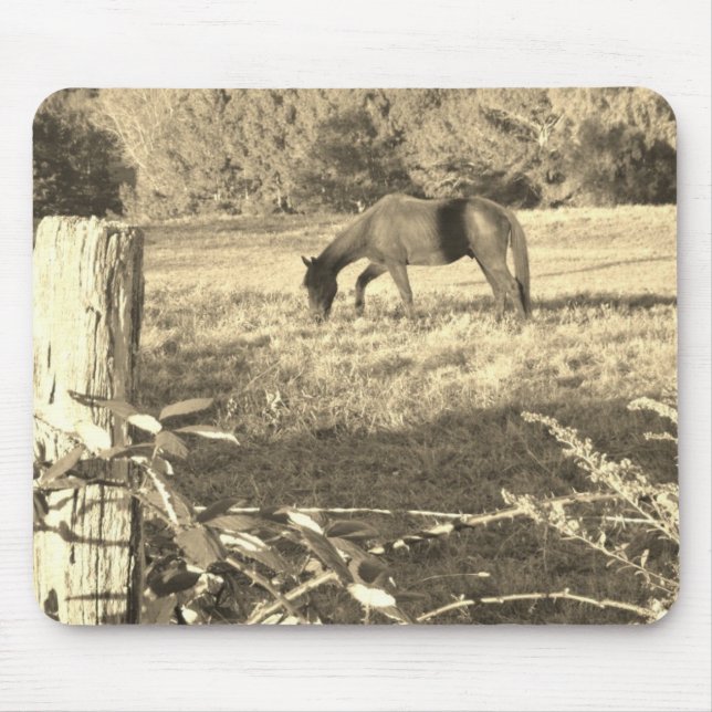 Alfombrilla De Ratón Sepia tono Caballo marrón y cerca (Frente)