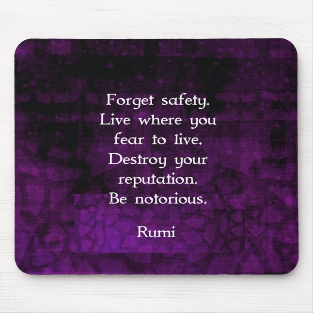Alfombrilla De Ratón Ser célebre cita Inspiradora de Rumi (Frente)