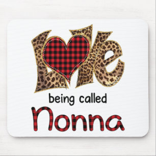 Alfombrilla De Ratón Ser llamada Nonna Leopard Heart Happy Mothers Day
