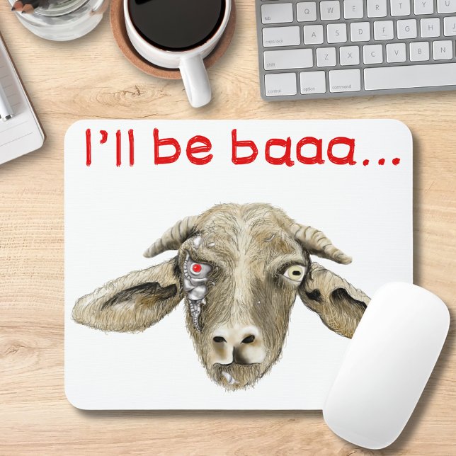 Alfombrilla De Ratón Seré Baaa Funny Goat Art Science Fiction Design (Funny goat science fiction film parody I’ll be baaa mouse mat)