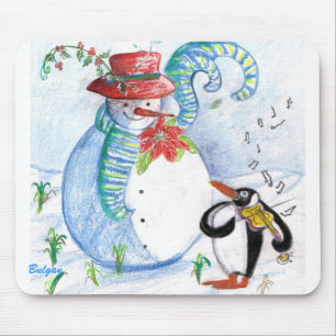 ALFOMBRILLA DE RATÓN SERENADE INVIERNO DE SNOWMAN Y PENGUIN