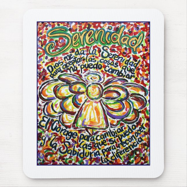 Alfombrilla De Ratón Serenity Prayer Angel Mousepad (Frente)