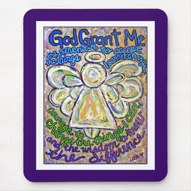 Alfombrilla De Ratón Serenity Prayer Angel Mousepad (Frente)