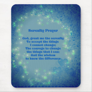 Alfombrilla De Ratón Serenity Prayer Blue Hearts Inspirador