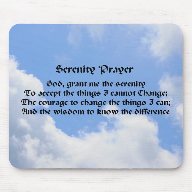 Alfombrilla De Ratón Serenity Prayer Blue Sky Inspirador Mousepad (Frente)