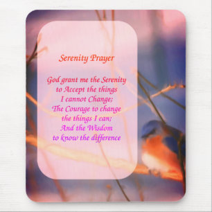 Alfombrilla De Ratón Serenity Prayer Bluebird Inspirador