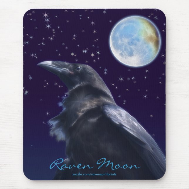 Alfombrilla De Ratón Serie RAVEN NEGRO y MOON Mousepad (Frente)