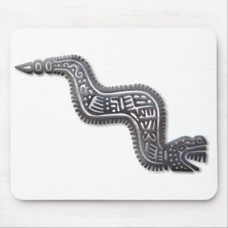 Alfombrilla De Ratón Serpiente Maya - Negro y Plata