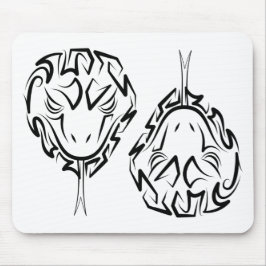 Alfombrilla De Ratón Serpiente Tribal Negra y Blanca