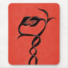 Alfombrilla De Ratón Serpientes Góticas Rojo Y Negro