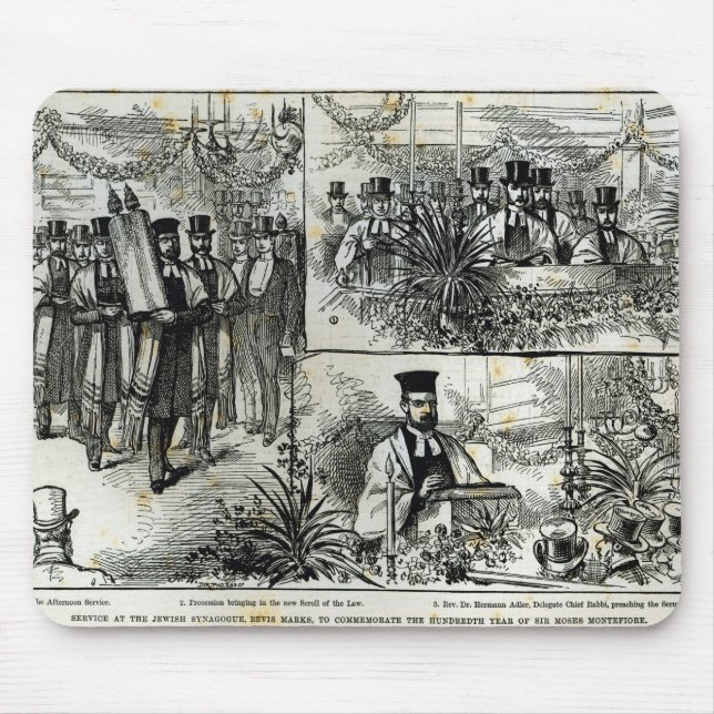 Alfombrilla De Ratón Servicio en la sinagoga judía (Frente)