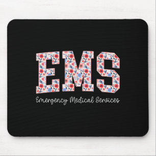 Alfombrilla De Ratón Servicios Médicos de Emergencia Floral Ems Emt Wil