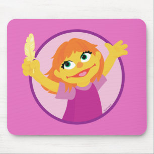 Alfombrilla De Ratón Sesame Street Julia sosteniendo una pluma