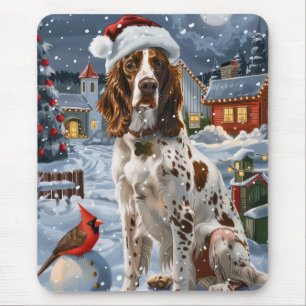 Alfombrilla De Ratón Setter Inglés Invierno Maravilla Navidad Alegría