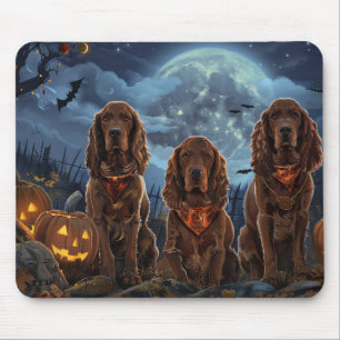 Alfombrilla De Ratón Setter Rojo Irlandés Halloween Espeluznante
