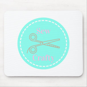 Alfombrilla De Ratón Sew Crafty Pastel Gray Pink Aqua