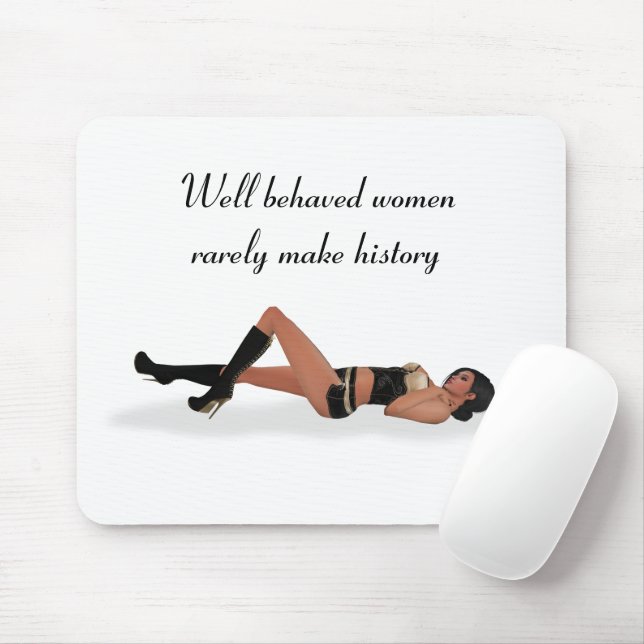 Alfombrilla De Ratón Sexy Brunette Pinup Chica Sleeping Mouse Pad (Con ratón)