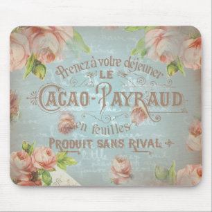 Alfombrilla De Ratón Shabby chic rosas vintage rosa typo francés